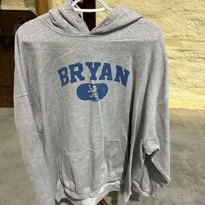 Gildan Gray Hoodie with Blue Graphic